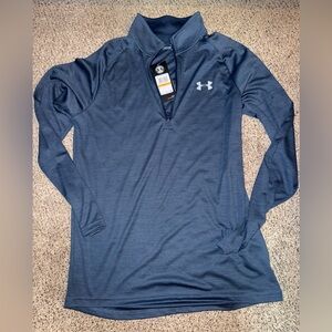 Men’s Under Armour Tech 1/2 Zip Long Sleeve size Small NWT, (Steel/Blue)